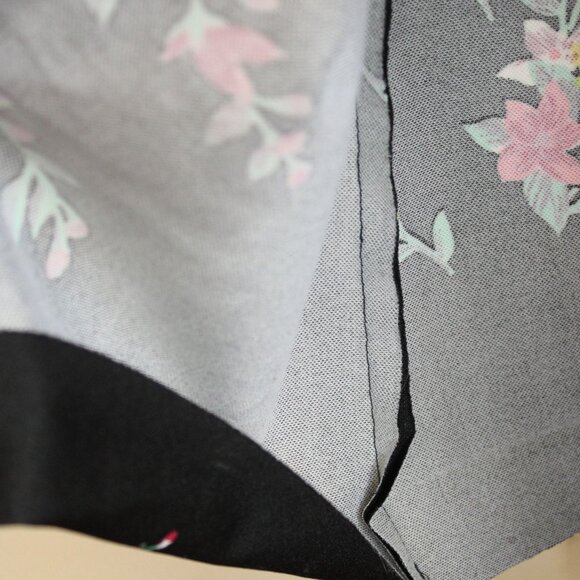 Vintage 1970s Dress, Lady Carol Black Floral Print Maxidress, Cottage Core, Folk - Picture 9 of 10